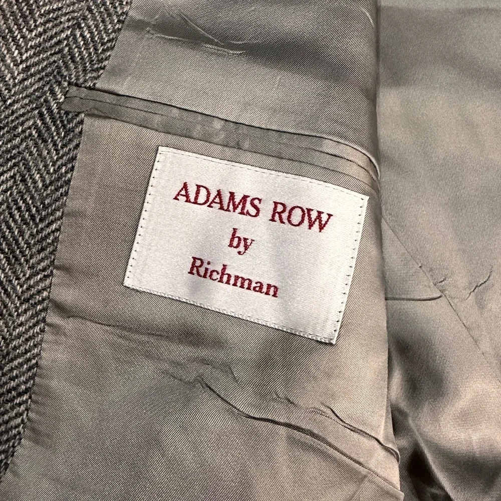 44L Adams Row USA Mens Vintage 2 Button Pure Wool Tweed Blazer Sport Coat Jacket - Picture 7 of 14